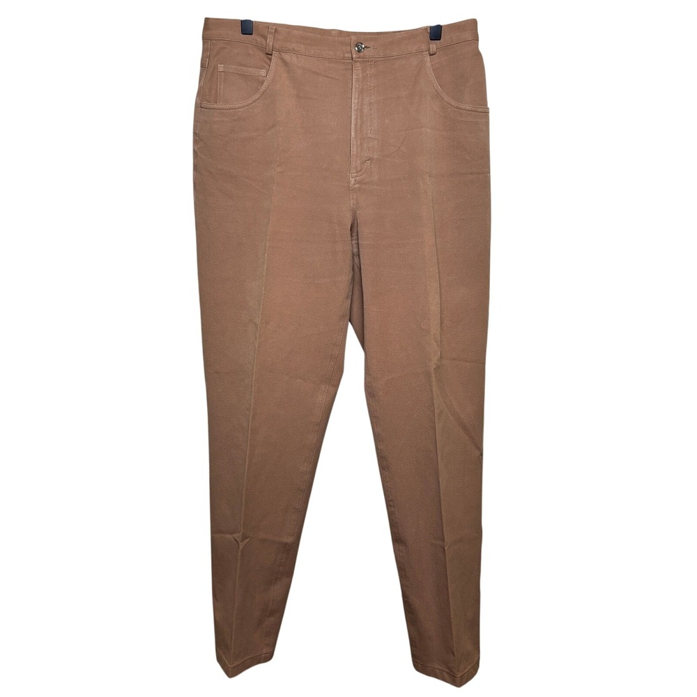 Doncaster Brown Stretch High Waisted‎ Tapered Ankle Trouser Pants Womens 12